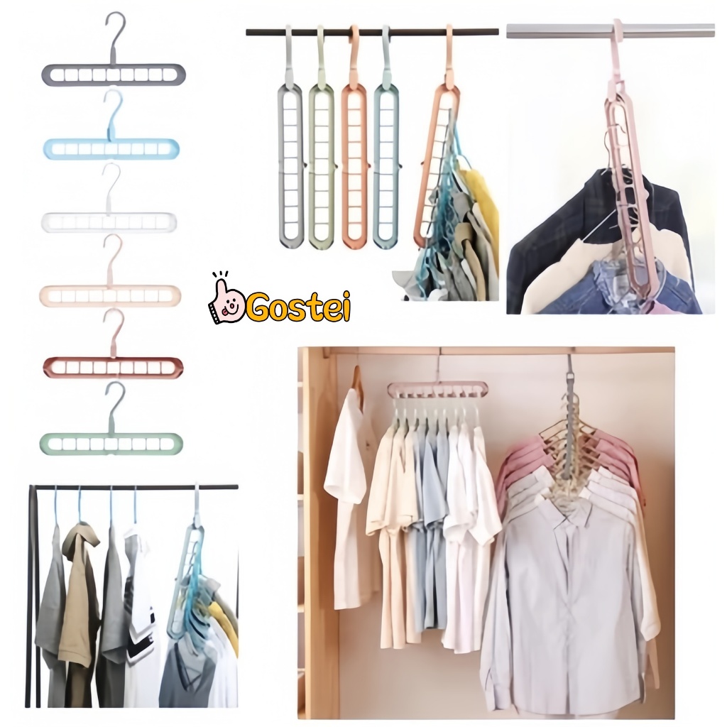 Varal Para Cabides 9 Furos Mágico Multi-dobrável Organizador ( SA269 )