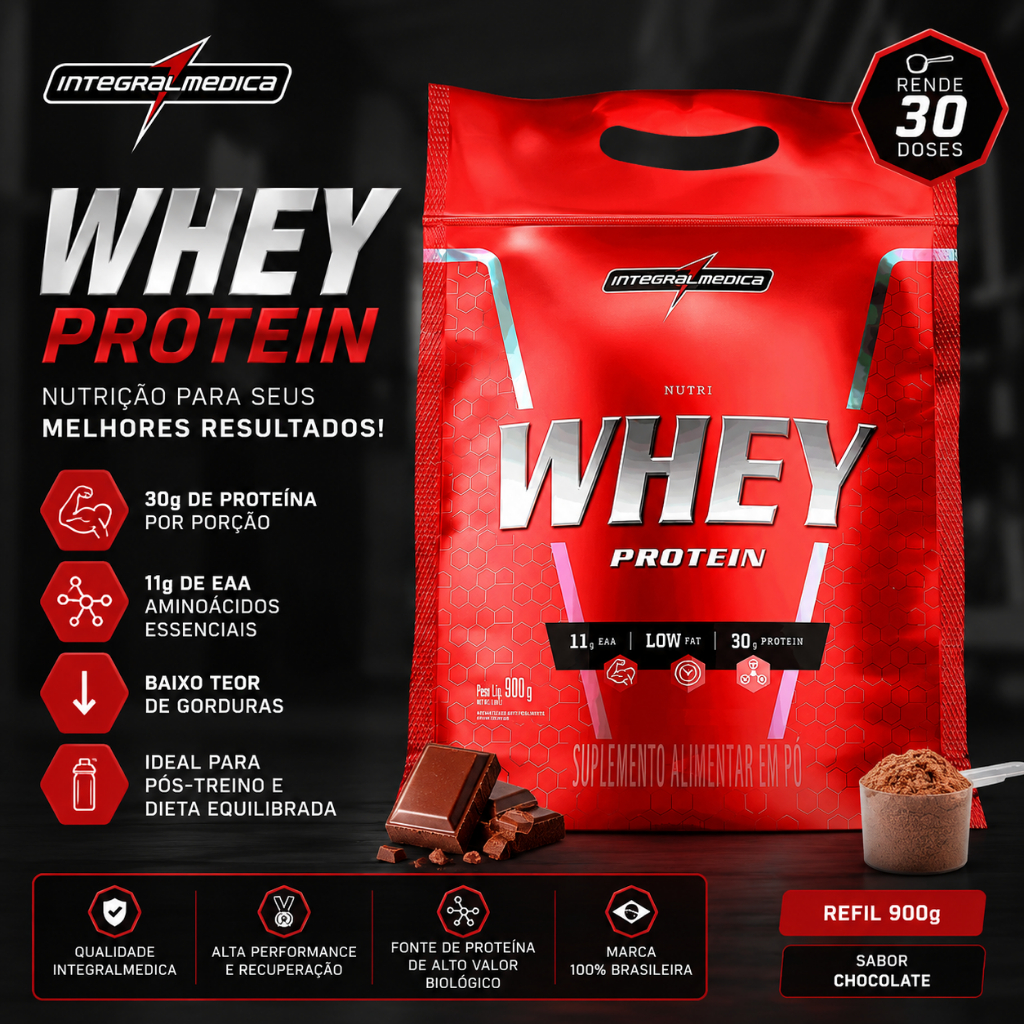 Whey Protein Nutri 900g Integralmedica Whey Protein Blend Proteico Com Vitaminas