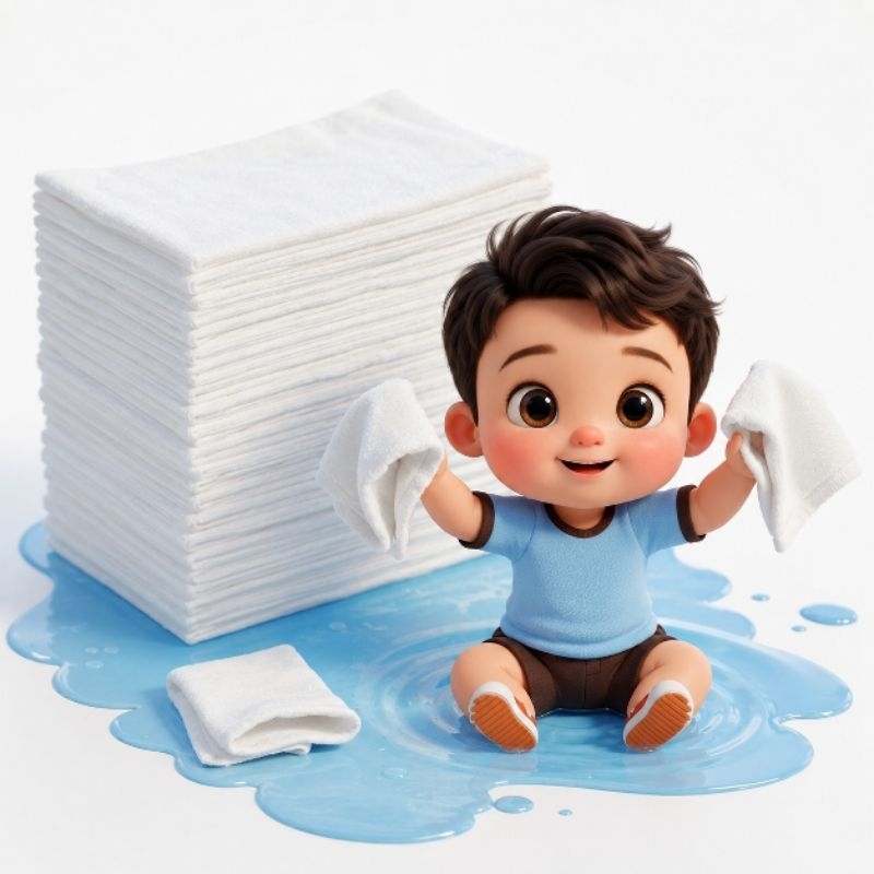 Lenço Seco Infantil Descartável 100un Para Higiene do Bebê Macio e Absorvente