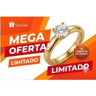 Anel Aço Inox 316L Dourado Solitário Zircônia 3mm Feminino Luxo Delicado Não Escure  anel solitário anel feminino anel