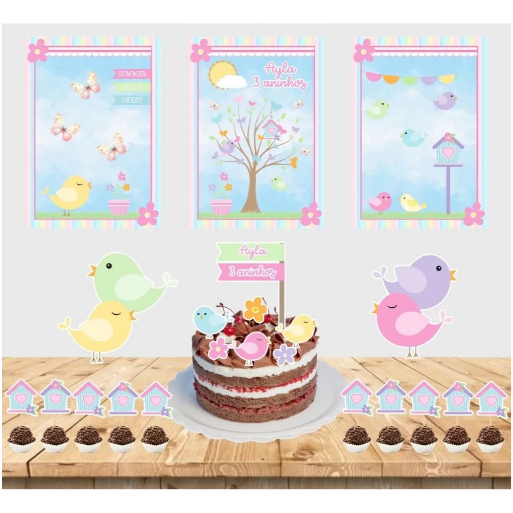 Kit festa em casa personalizado fazemos todos os temas Jardim Encantado