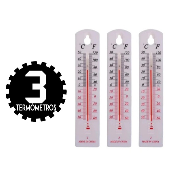Kit 3 Termômetro Para Ambientes Interno Externos Casa Sítio Sauna Estufa Academia Banheiros  Graus Celsius