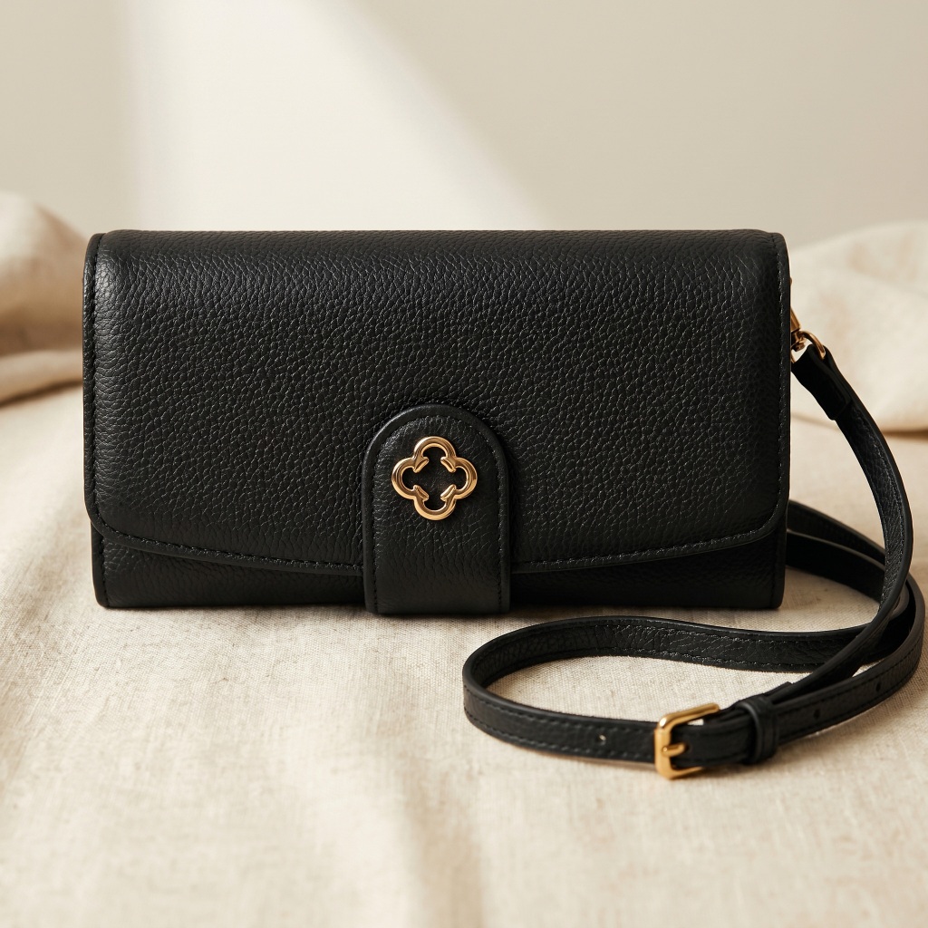 Carteira Feminina Grande Alça Transversal Couro Sintético Premium Bolsa Tiracolo Crossbody Elegante
