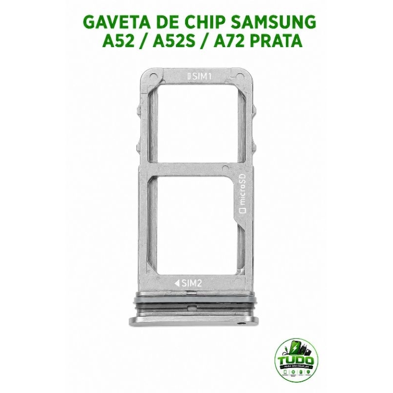 gaveta de chip Samsung a52 a52s a72 prata
