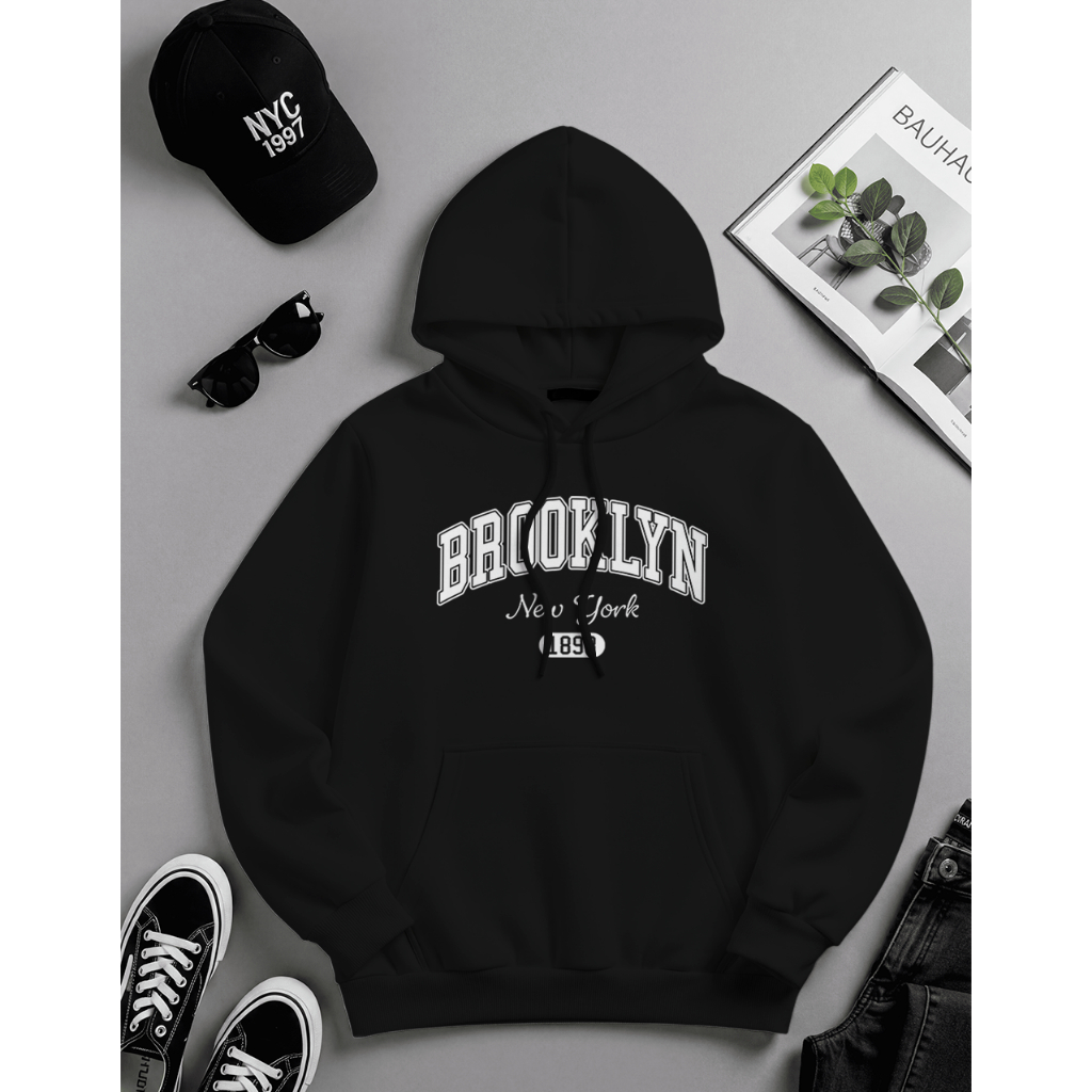 Moletom Brooklyn Flanelado Feminino e Masculino Casaco de Frio Street do P ao GG Blusa de Frio com bolso e Capuz