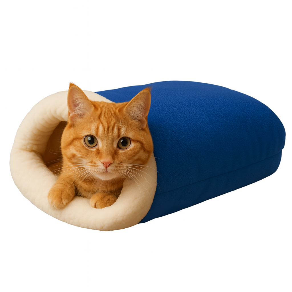 Caminha Pet Saco Toquinha de Gato com Sherpa por Dentro Macia e Quentinha Para o seu Amigo Pet Tamanho de 50x45