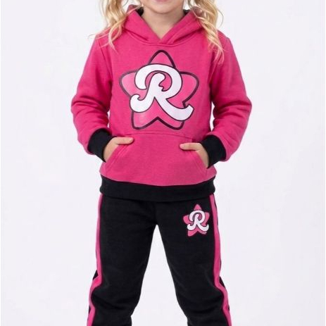 Conjunto Moletom Infantil agasalho casaco abrigo e Calça Emily Vick Os Rosa DO 2 AO 14 ANOS - MOLETOM