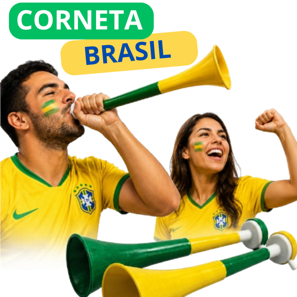 Corneta Copa do Mundo 2026 buzina Torcida Brasil Som vuvuzela Potente