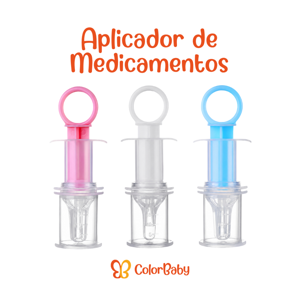 Aplicador de Medicamento para Bebês e Crianças - com Dosador e Bico de Silicone - ColorBaby