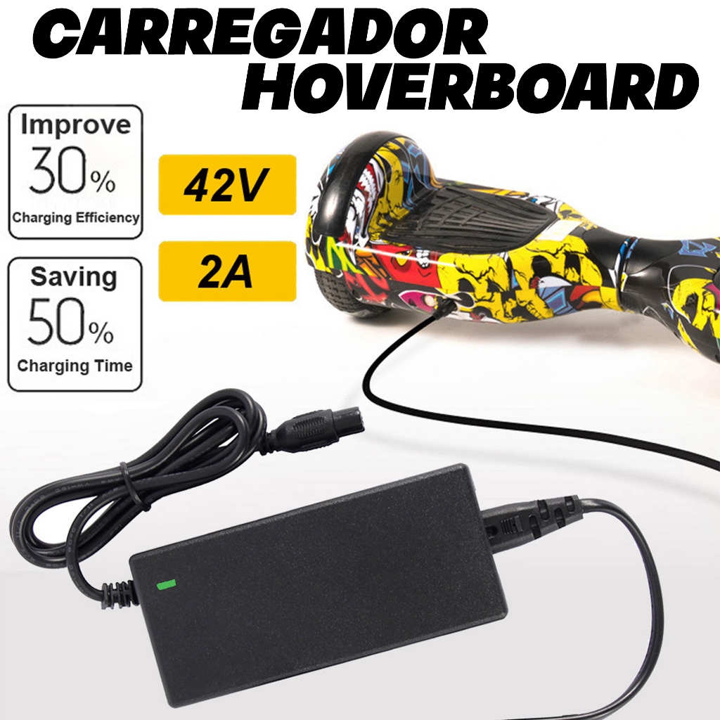 Fonte De Carregamento Para Bateria Skate Elétrico Hoverboard 42v 1.5a