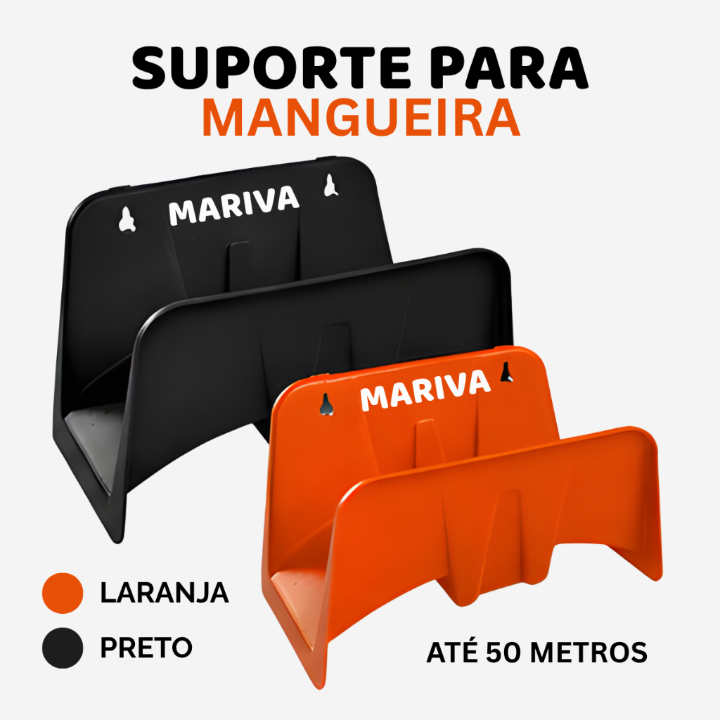 Suporte Para Mangueira De Jardim, Organizador Resistente, Enrolador Laranja e Preto, Até 50 Metros