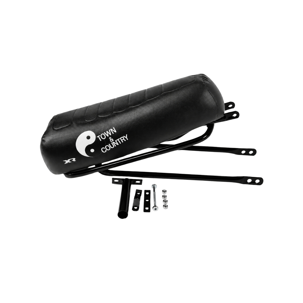 Banco XR Caloi Town Country com Rabeta Para Mobilete e Bicicleta Com Bagageiro Preto