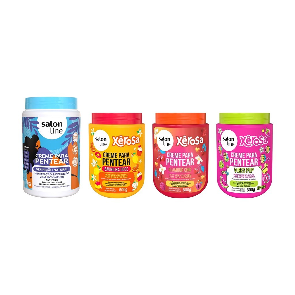 Kit 4 Cremes para Pentear Xêrosa e Definição Natural