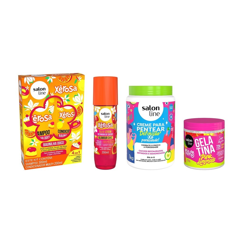 Kit Xô Porosidade com Pink Lemonade, Glamour Chic e Baunilha Doce