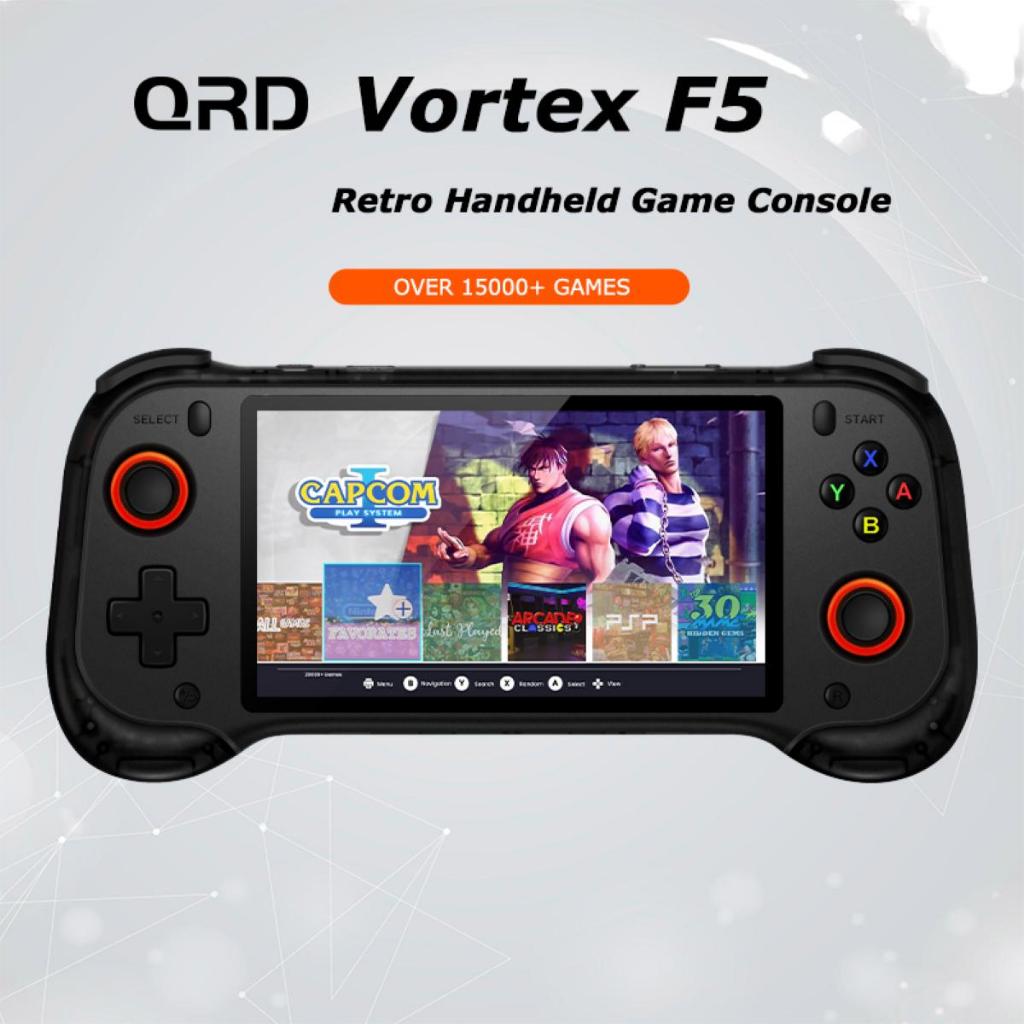 QRD Vortex F5 Vídeo Game portátil 23000 jogos retrô tipo Hall Effect Joystick Tela IPS 5,5 polegadas