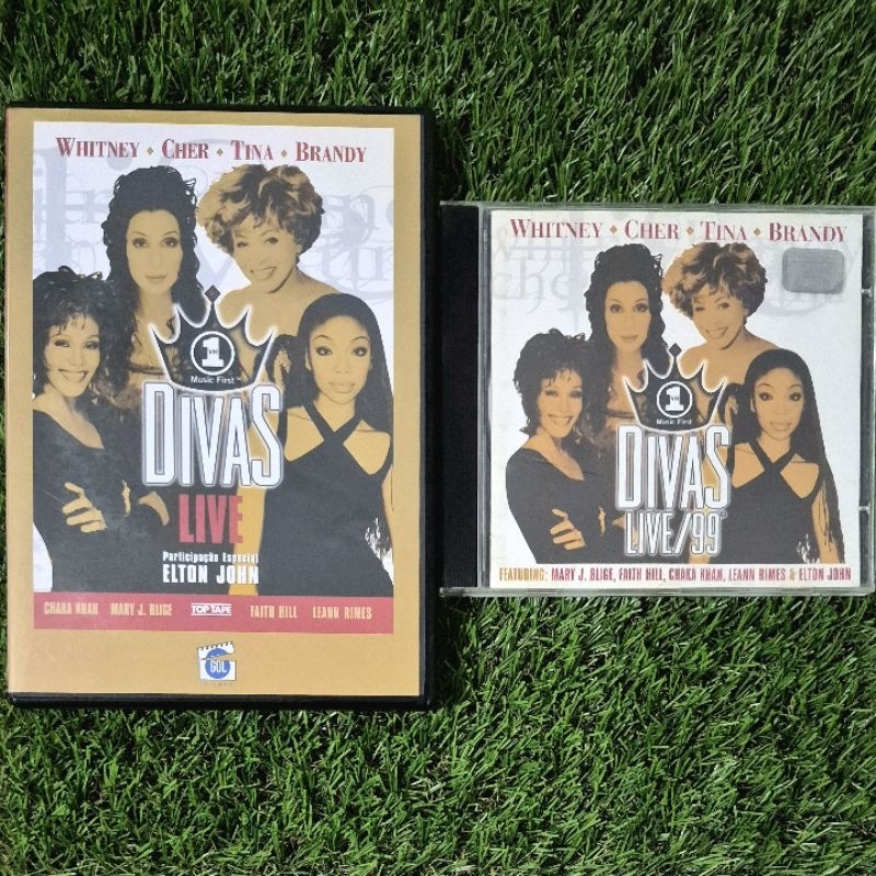 Kit CD DVD Divas Live 99 Whitney Cher Tina Brandy Participação de Elton John