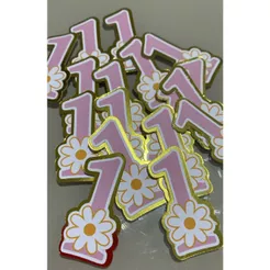 Aplique Número Tema Margarida em Duas Camadas Decoração Festa Infantil fizemos outros temas