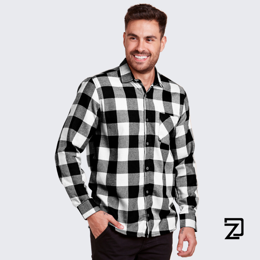 Camisa Xadrez Masculina Manga Longa Flanelada