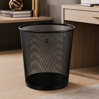 Lixeira Cesto Aramado Metal Escritório 12 Litros Cor Preto