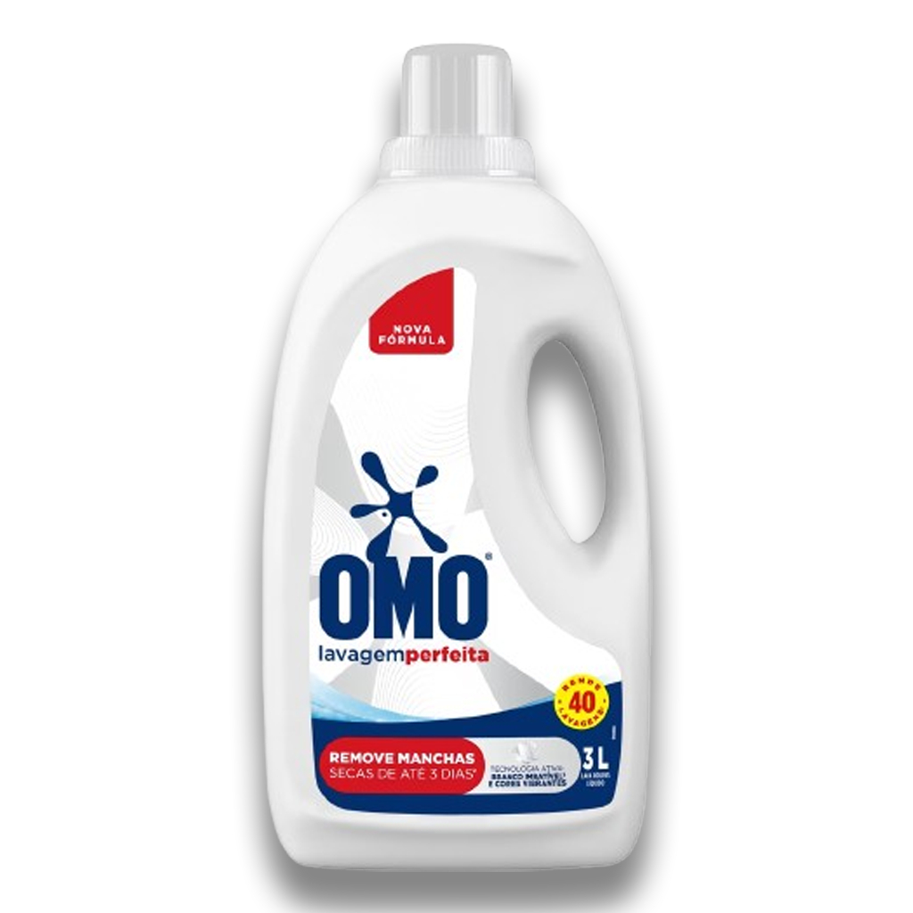 Sabão Liquido Omo Lavagem Perfeita 3 Litros Alto Rendimento Maciez e Perfume Duradouro
