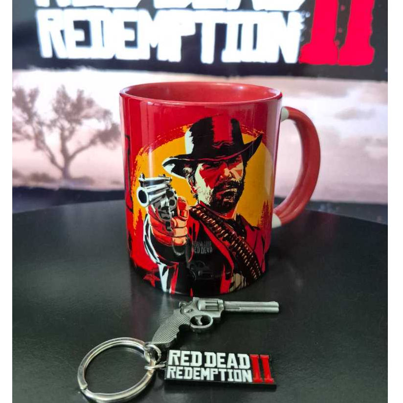 Kit Caneca + Chaveiro de Metal Red Dead Redemption Jogo - Arthur Morgan Personalizada 325ml