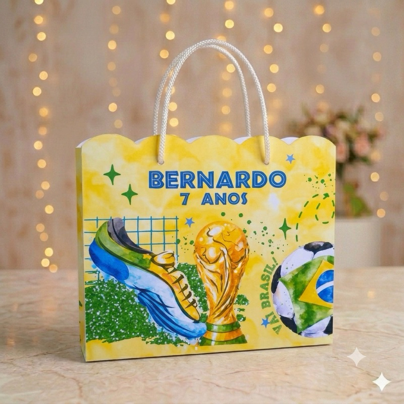 ENVIO RÁPIDO| Sacola Aniversário Futebol, Personalizados Futebol, Pegue e monte festa, Lembrancinha aniversário