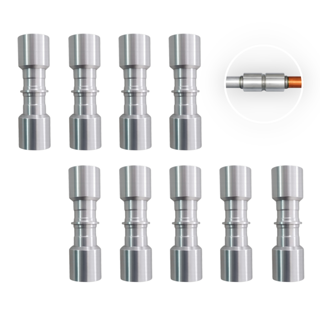 Kit 9 Unidades - Junta União Lokring 5/16 (8mm) x 5/16 (8mm) Alumínio (Refrigeração e Ar-Condicionado)