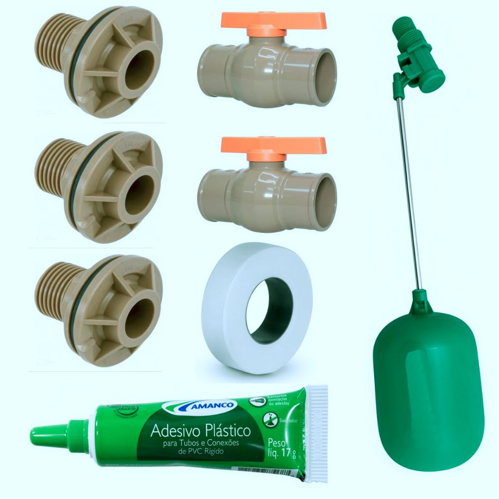 Kit Instalação Caixa Dágua 25mm Completo Flange Registro
