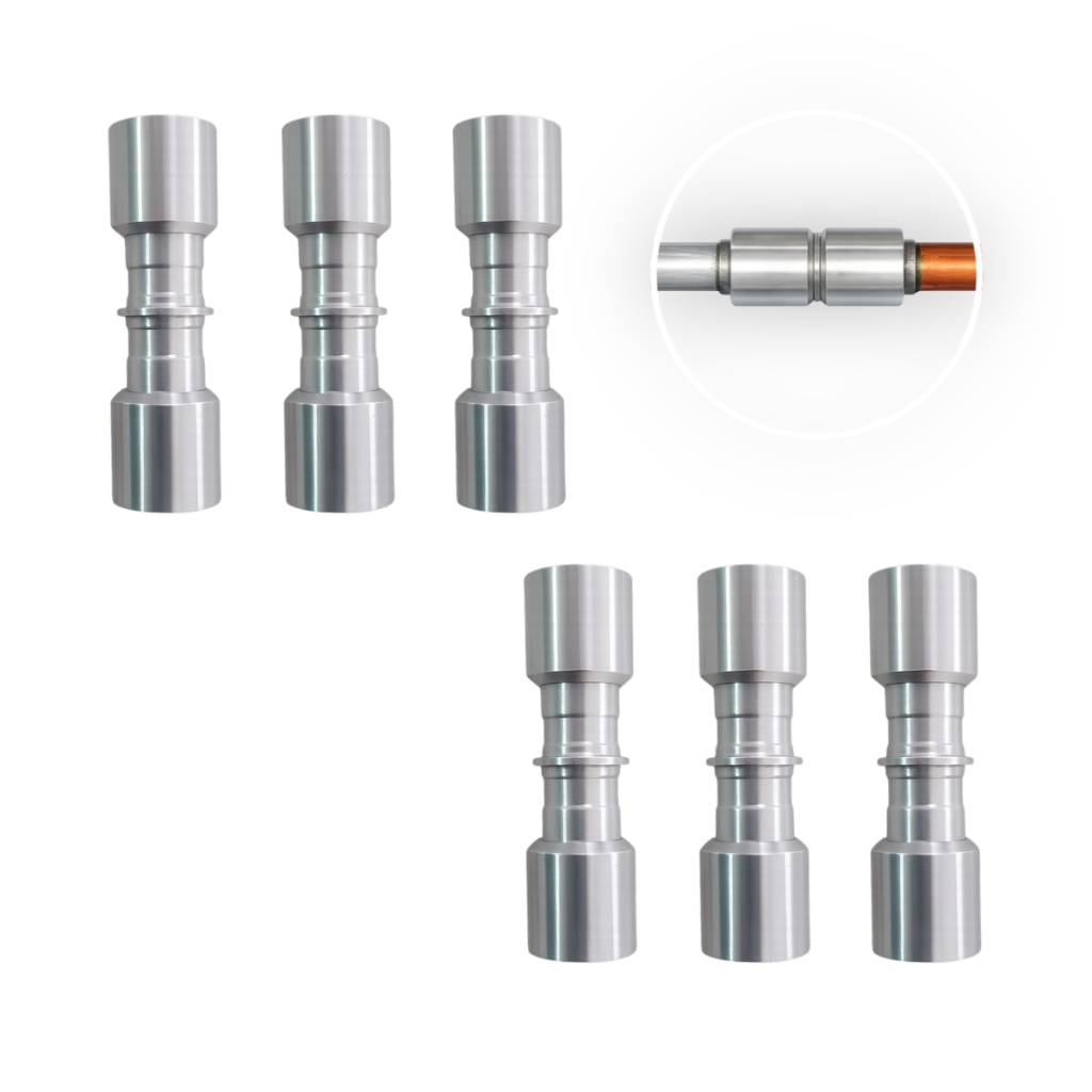 Kit 6 Unidades - Junta União Lokring 5/16 (8mm) x 5/16 (8mm) Alumínio (Refrigeração e Ar-Condicionado)