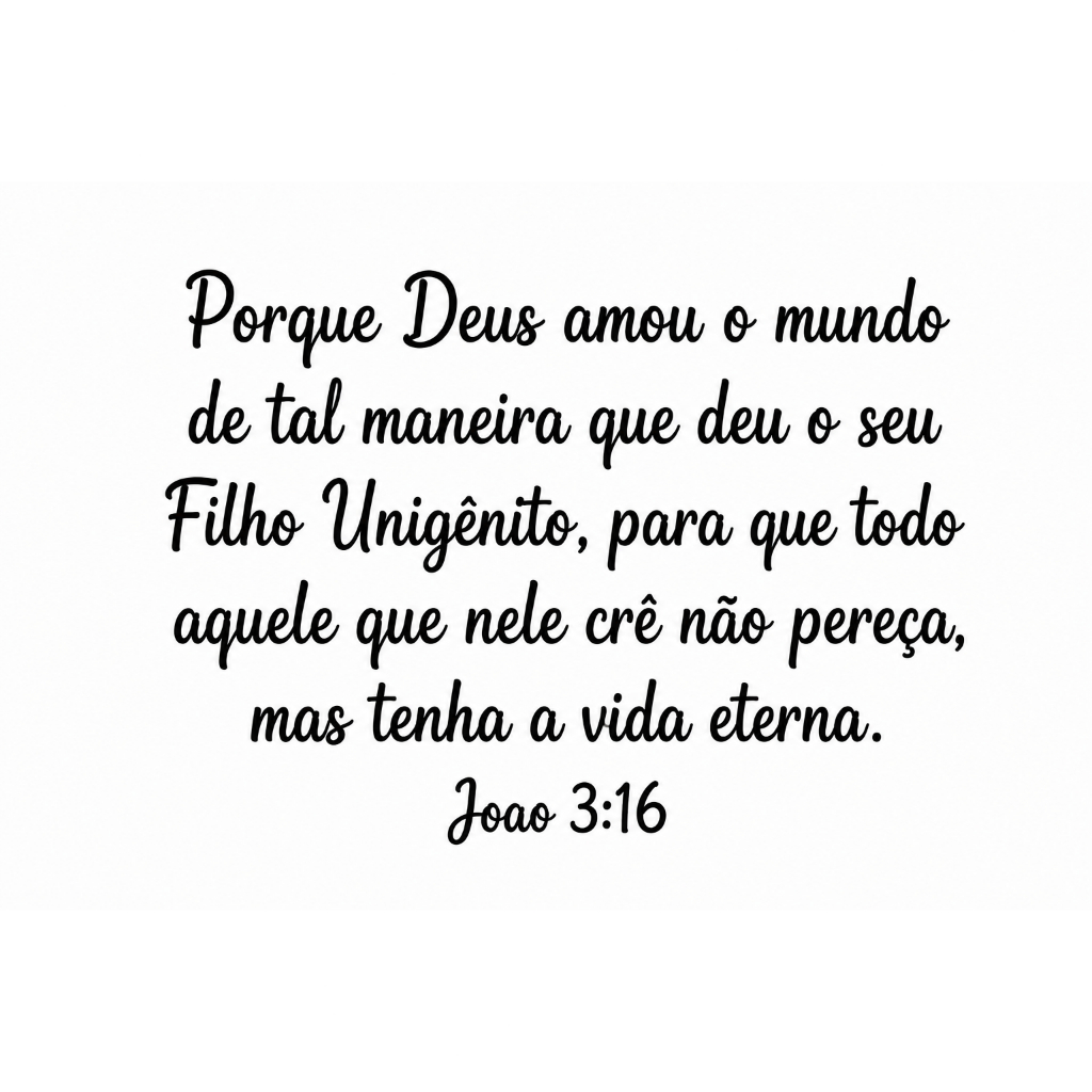 Adesivo personalizado Versículo Bíblico Joao 3 :16