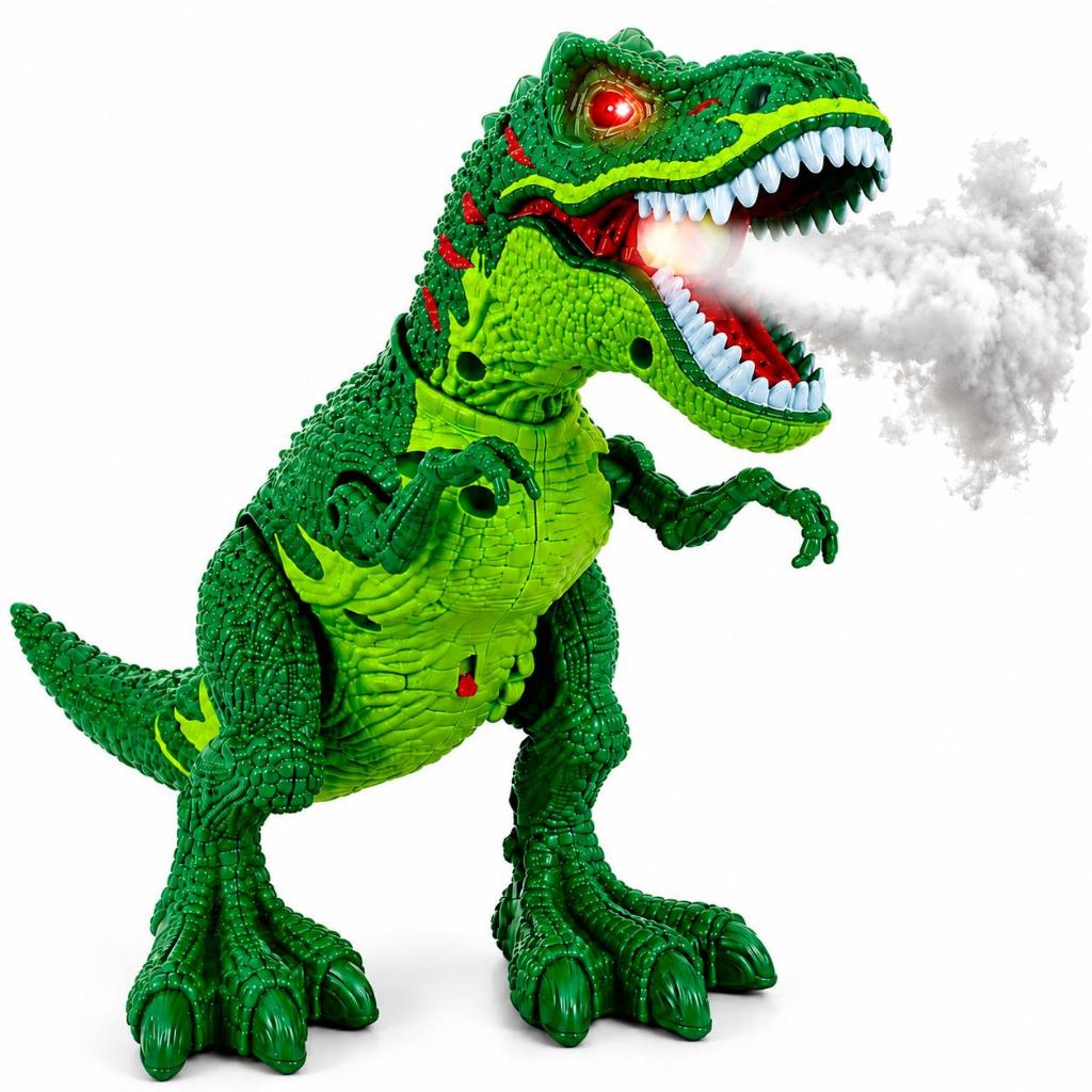 Dinossauro Rex de Brinquedo Solta Fumaça e Anda Realista Tiranossauro