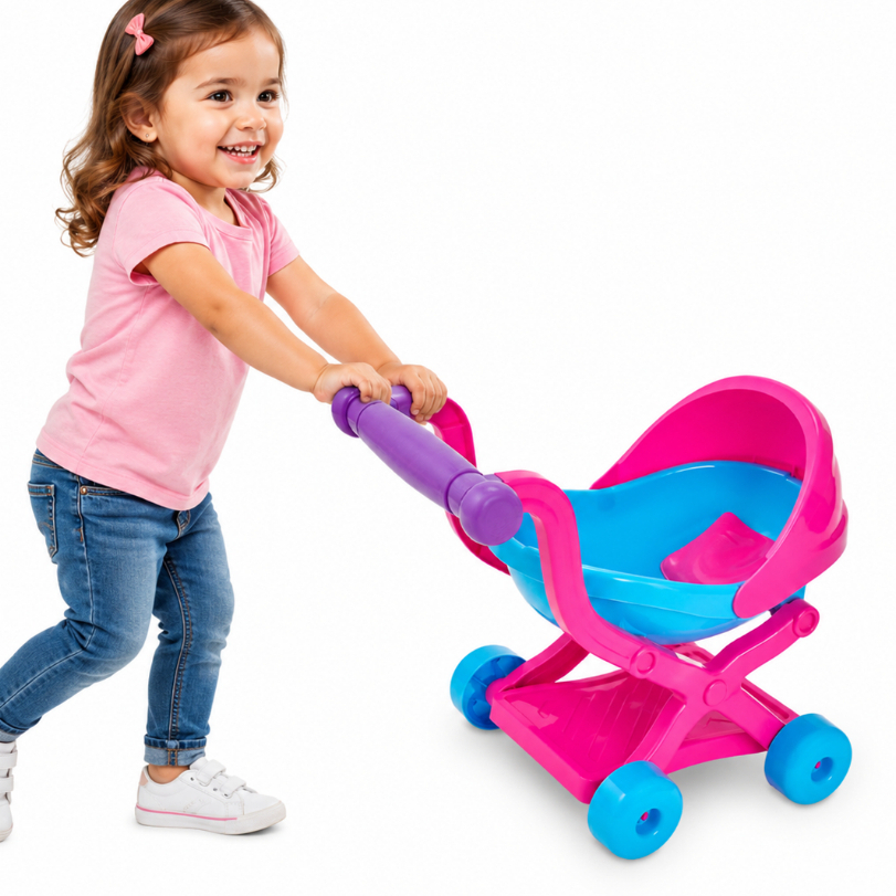 Carrinho De Boneca Passeio Brinquedo Faz De Conta Menina BS Toys