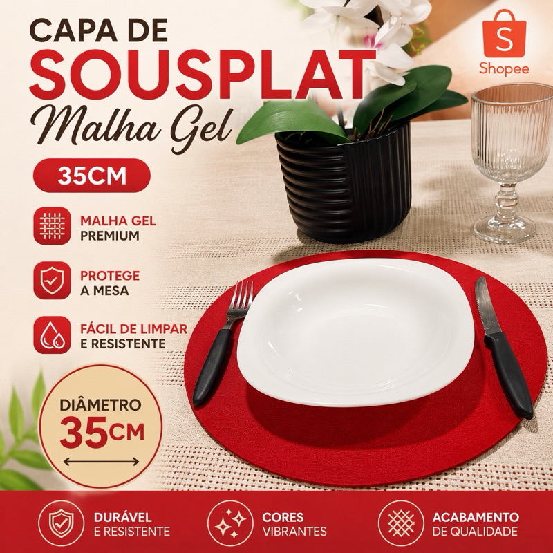 Kit com 50 capas para souplast 35cm supla sousplat