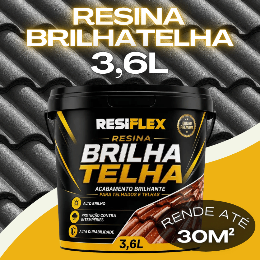 Brilha Telha Impermeabilizante 3,6L Resina Hidrorrepelente Alto Brilho