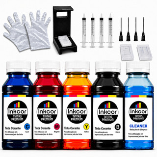 Kit Recarga Cartucho 300ml no Total (60ml cada cor) Inkcor Compatível HP 667 668 662 122 60 664 901