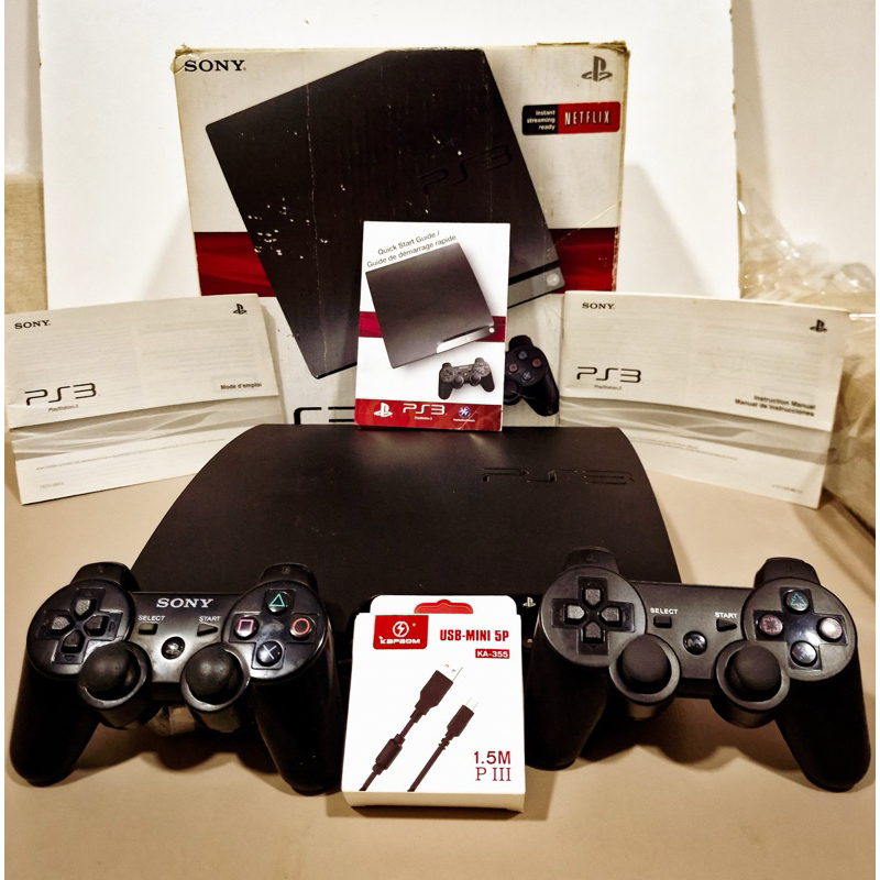 Playstation 3 slim com 28Jogos + 2 Controles + HD 120GB