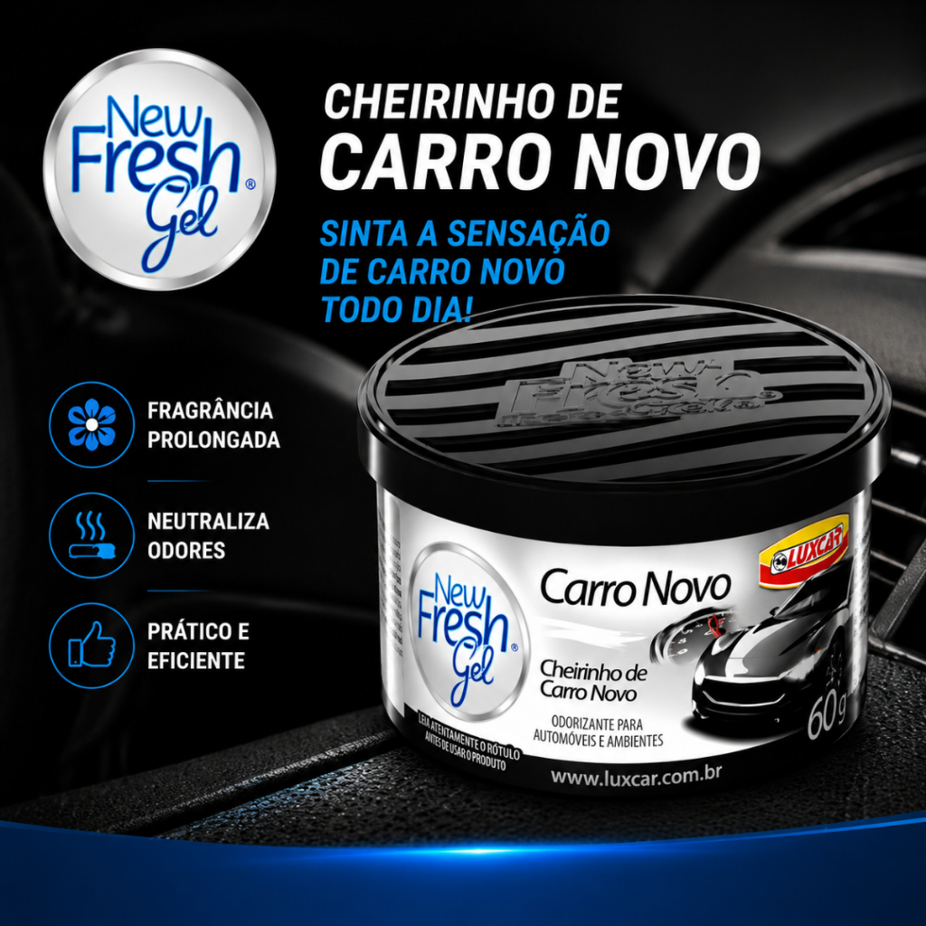 Aromatizante Cheirinho Nytro Carro Gel 60g Luxcar Fragrância Duradoura Cheio Lava Rapido — imagem 2 de 2