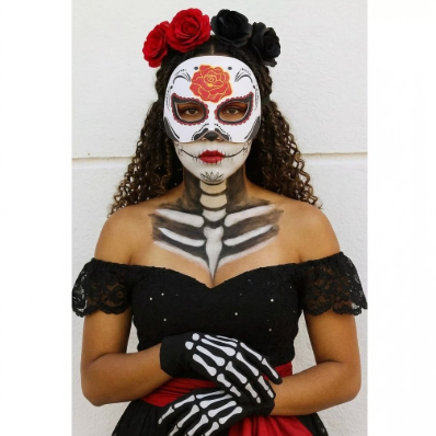 Máscara Caveira Mexicana Fantasia Festa Fantasia Cosplay Carnaval