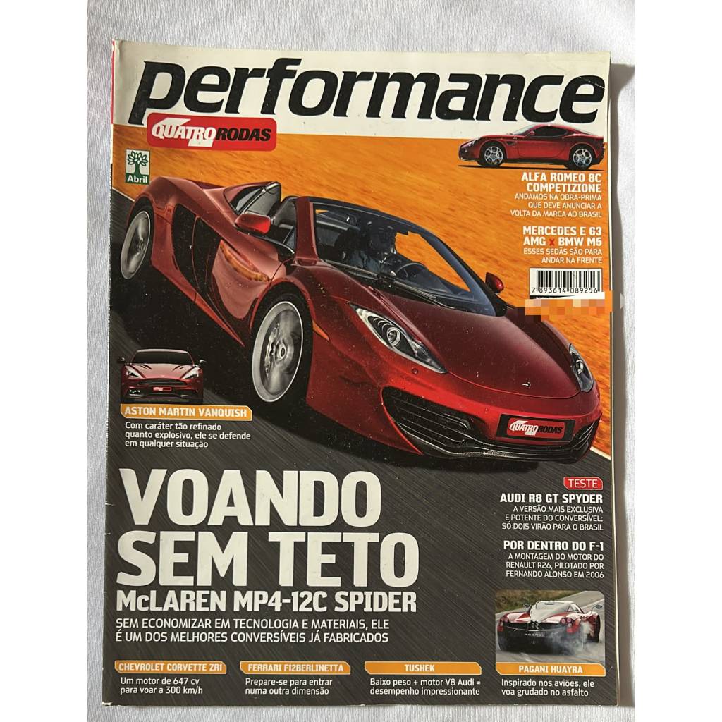Revista Performance Audi R8 Alfa Romeu Mercedes Un24565