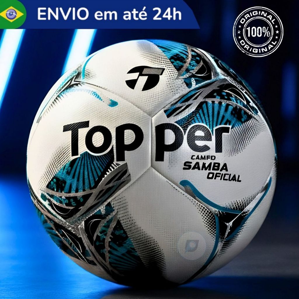 Bola de Futebol Campo Topper Samba Training Resistente Reforçada Tamanho 5 Oficial - Original