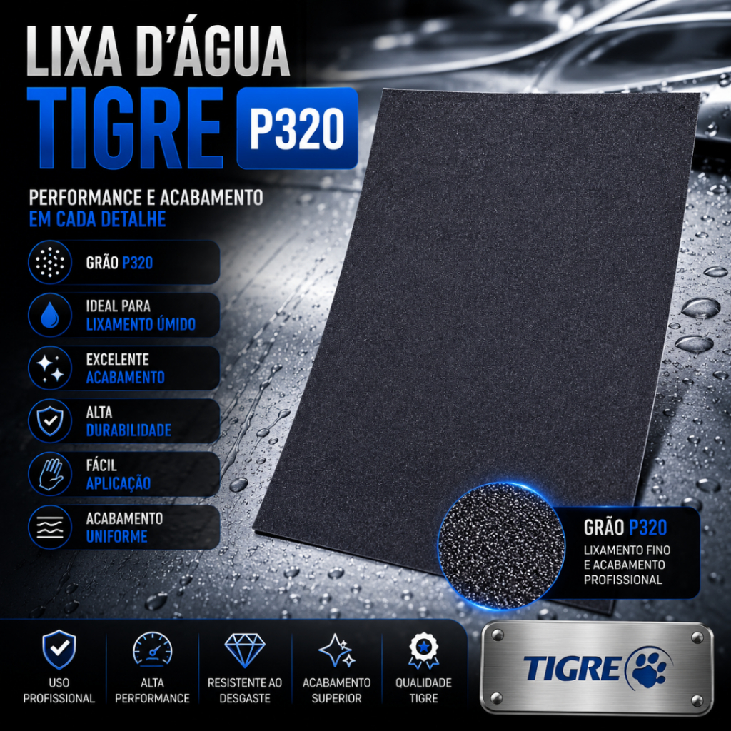 Lixa D'Agua 600 Grão P320 - Tigre