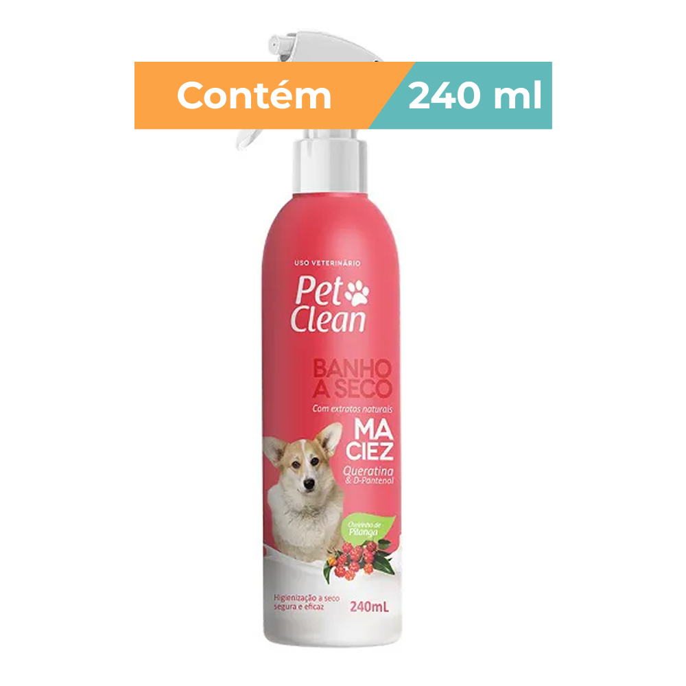Banho a Seco D-pantenol Pitanga P Cães/ Gatos PetClean 240ml