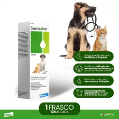Surosolve 125mL - Solução de Limpeza Auricular P/ Cães e Gatos