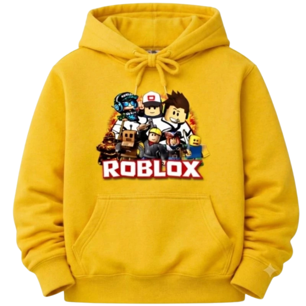 Moletom Infantil Estilo Gamer Roblox  Battle Royale  Com Capuz Blusa Canguru