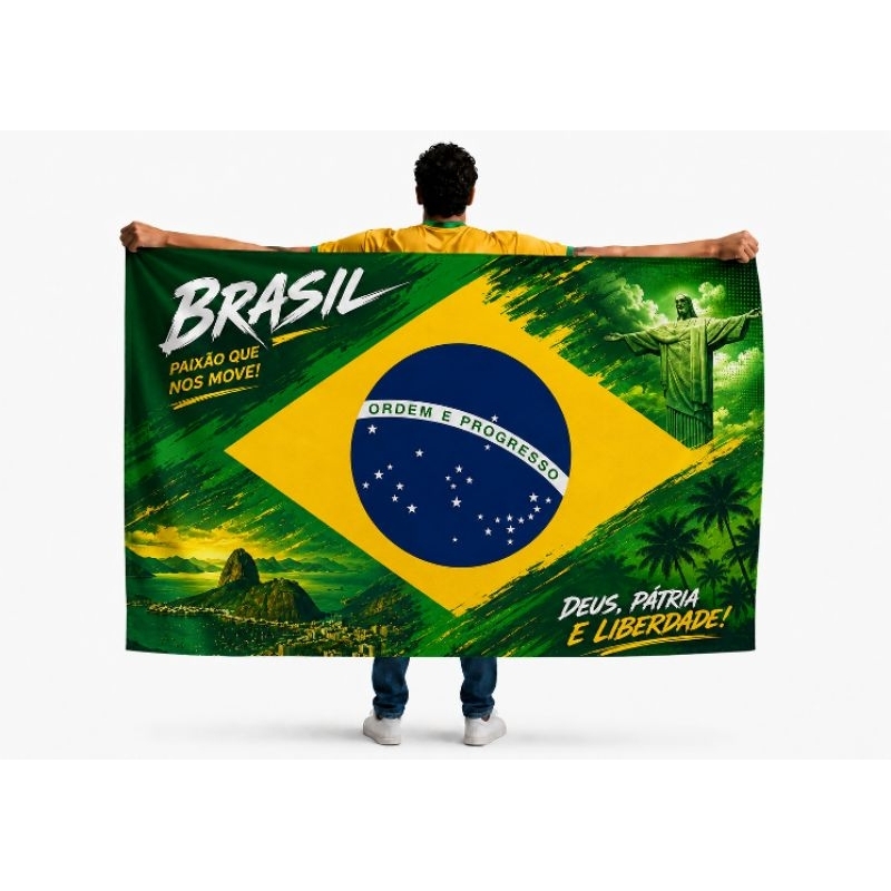 Bandeira Brasil Rumo ao Hexa – Bandeirão Copa do Mundo Torcida Bandeira do Brasil Copa 1.20x80