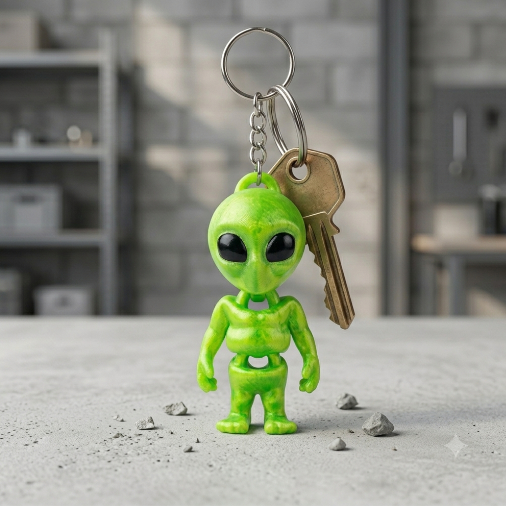 Chaveiro Miniatura Articulado E.T Alien Mochila Neon Atacado Verde Neon