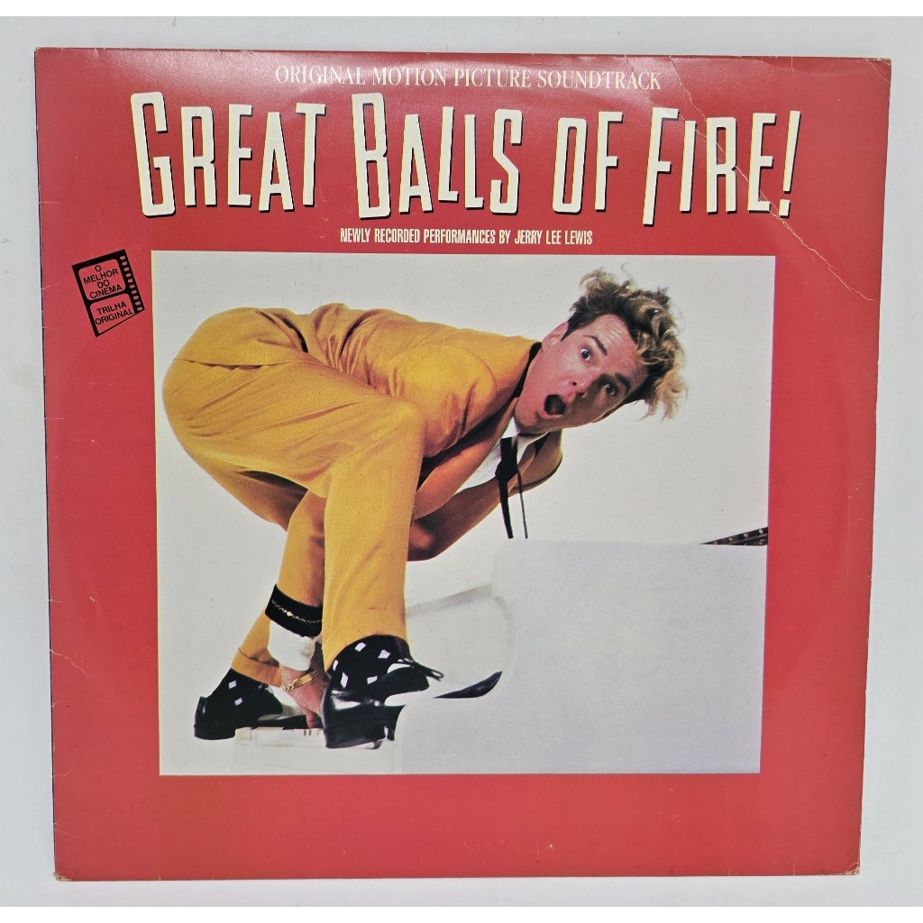 LP Vinil Jerry Lee Lewis - Great Balls Of Fire - Polydor 1989 Nacional - Trilha Sonora Filme A Fera do Rock