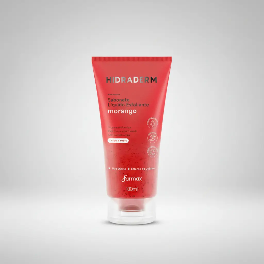 Sabonete Liquido Esfoliante Morango Hidraderm 180ml · foto 2
