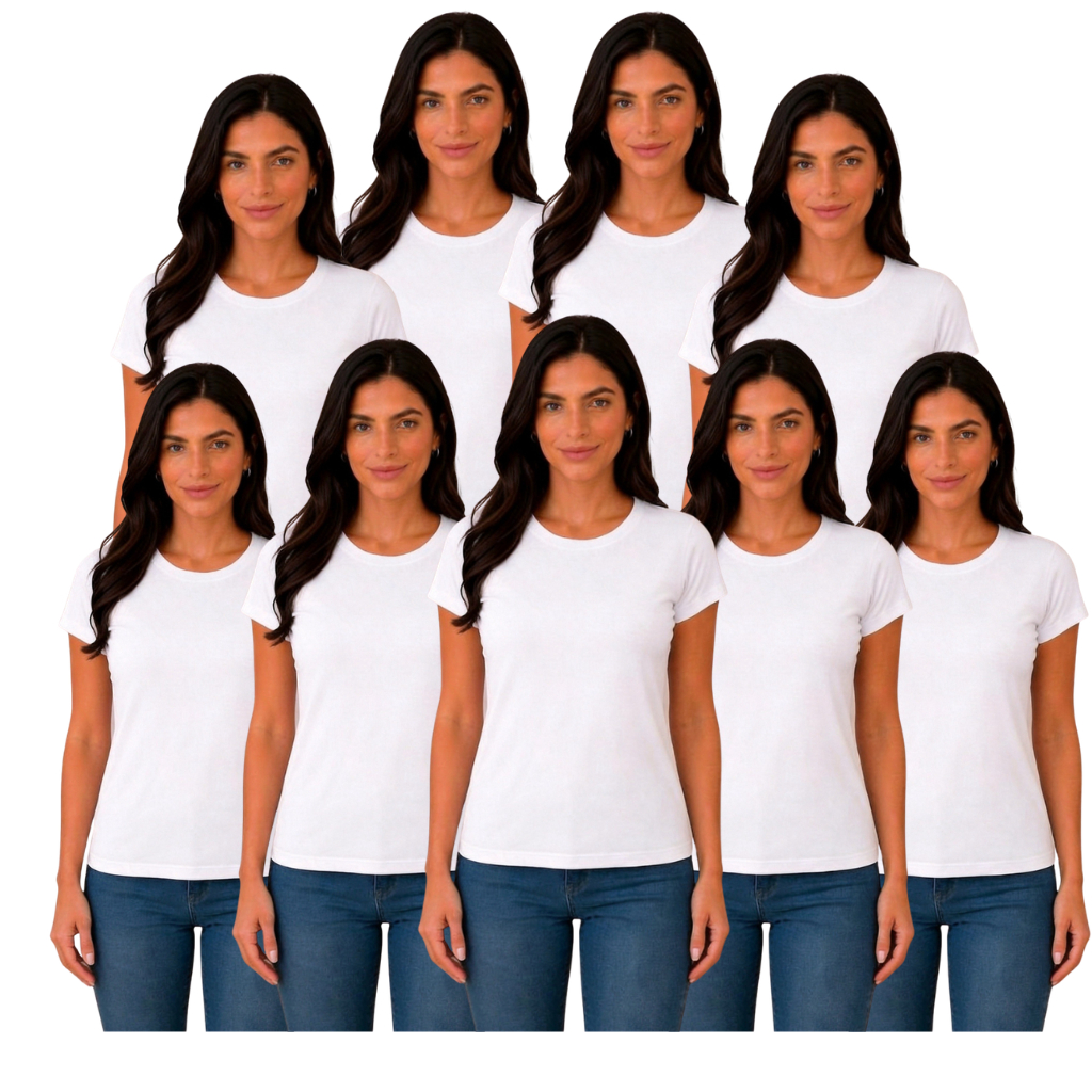 KIT Com 9 Camisetas Feminina Viscolycra 97%Viscose 3%elastano Confortável Viagem