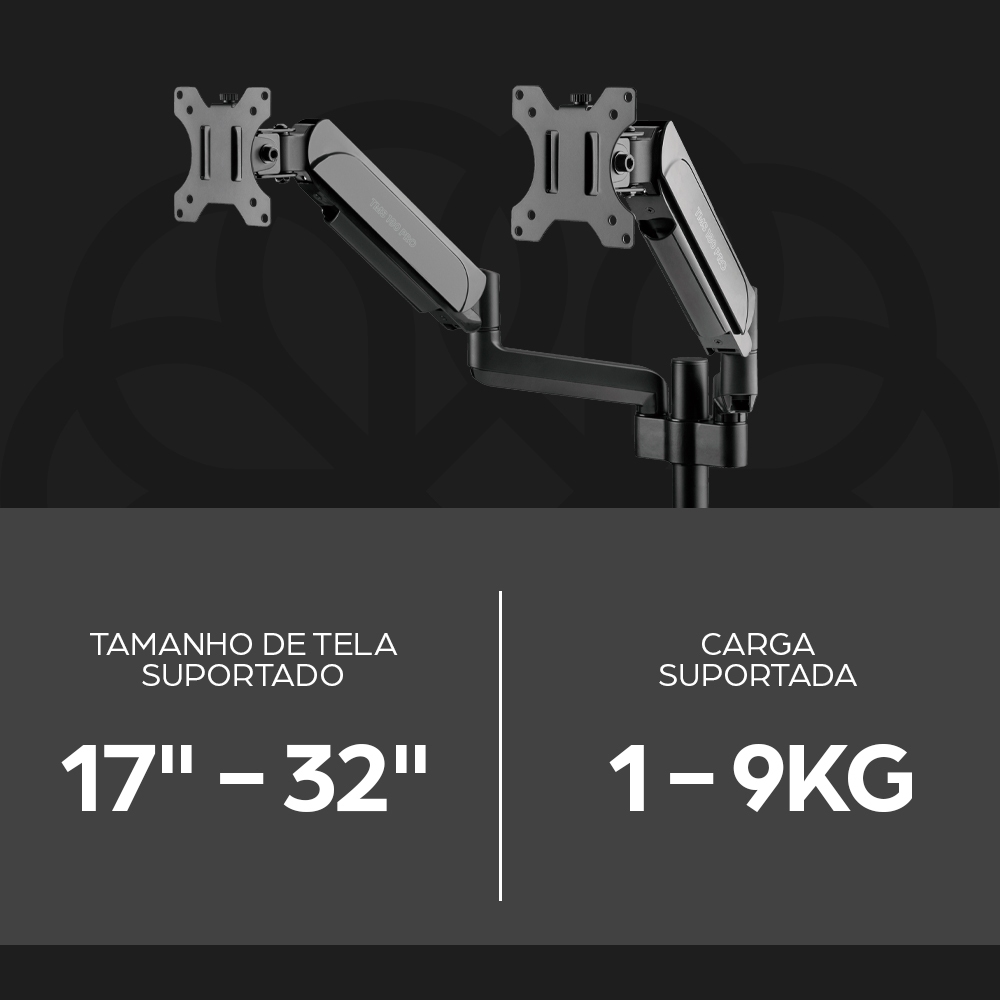 Suporte Articulado Premium Para 2 Monitores 17 a 32 Pol Zinnia TMS 180 Pro · foto 2